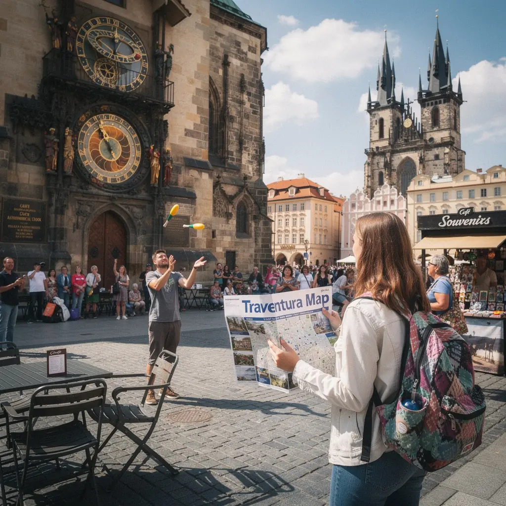 Malebná krajina Českého ráje s turistickými stezkami a zelenými lesy.