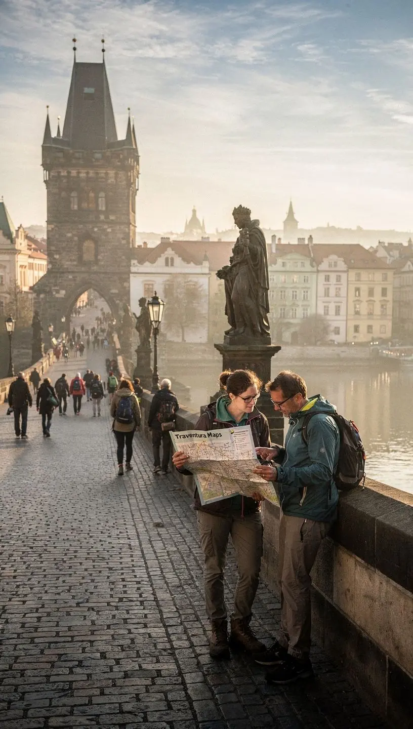 Západ slunce nad rybníkem s odrazem oblohy a okolní přírodou.